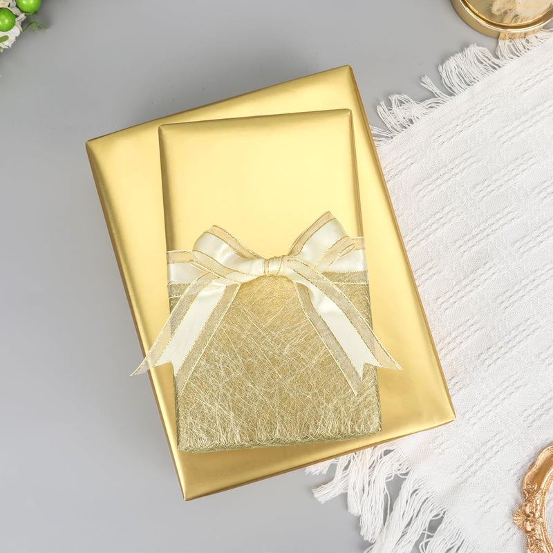 NESCCI Matte Metal Gold Wrapping Paper, Solid Color Paper,Gift Wrapping Paper,Perfect for Wedding,Valentine's Day,Birthday, Christmas,Baby Shower,DIY Bouquet (17 Inches X 32.8 Feet) - Image 4